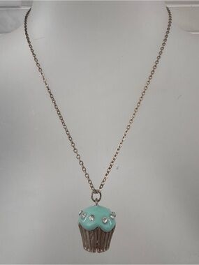 Mint Cupcake Pendant Necklace Chain